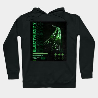 Glowing Highway Neon Streetwear Design Hoodie